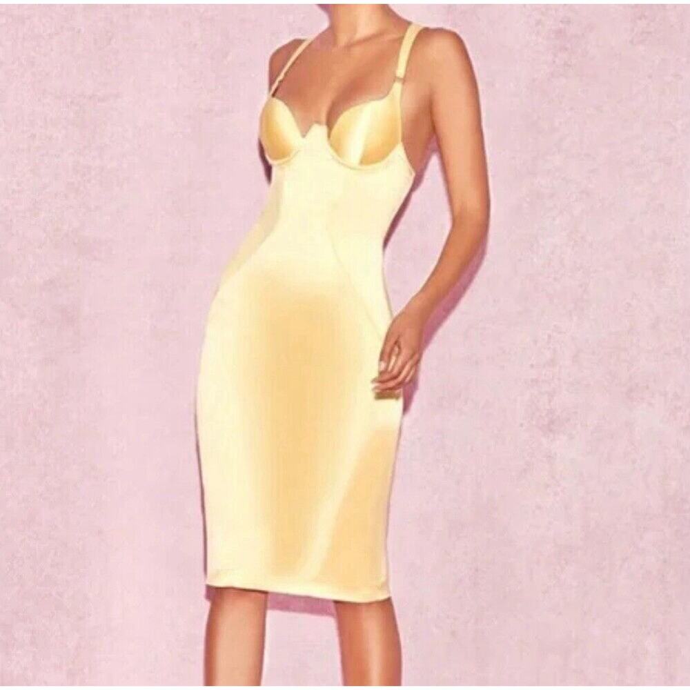 House Of CB Yellow dress Sleeveless sheath dress party cocktail womans Small GUC